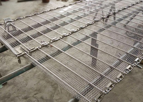 60cm Width Aisi 201 Chain Mesh Conveyor Belt For Bottle Conveying