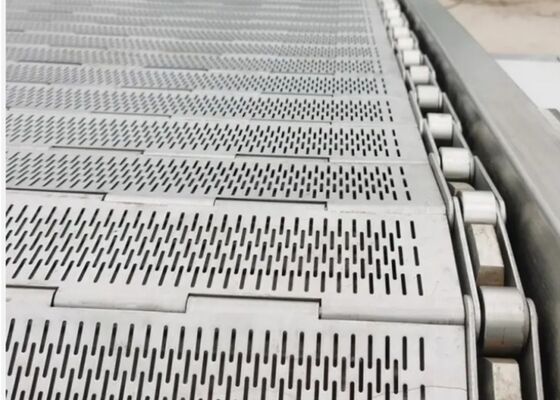 Stainless Steel Perforated Plate Conveyor Belt with Roller Chain for Industrial Conveying Systems