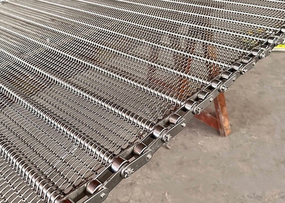 टिकाऊ उच्च तापमान प्रतिरोधी 304 स्टेनलेस स्टील कन्वेयर बेल्ट 2-3 मिमी प्लेट मोटाई के साथ