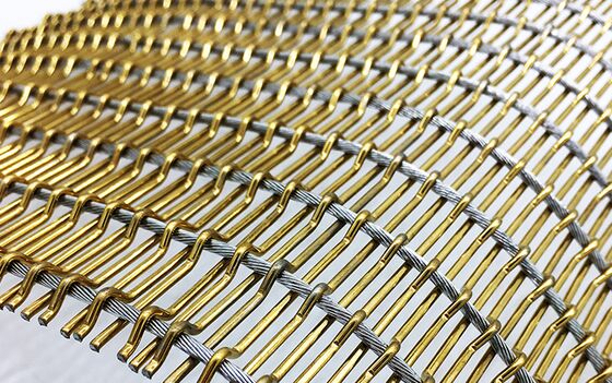 पर्दे की दीवारों के निर्माण के लिए कस्टम वाइड स्टेनलेस स्टील कॉपर वायर सजावटी धातु जाल