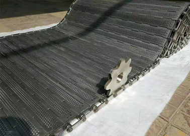 316L एसएस प्लेट लिंक कन्वेयर बेल्ट सरल संरचना ग्लास बॉटलिंग भरना