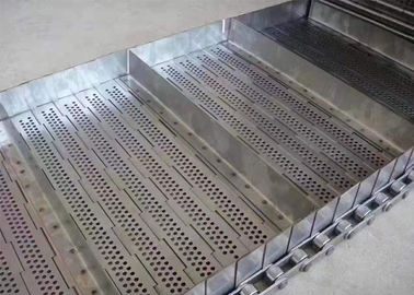 टिकाऊ चेन प्लेट कन्वेयर बेल्ट उच्च तापमान प्रतिरोधी प्लेट छेद 3-8 मिमी