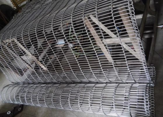मांस प्रक्रिया 316l स्टेनलेस स्टील 3 मिमी दीया फ्लैट फ्लेक्स कन्वेयर बेल्ट